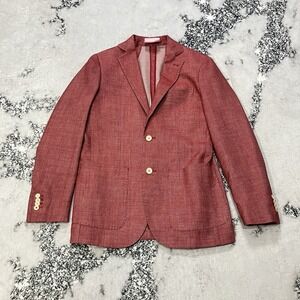 Gutteridge Dal 1878 Red Linen Blend Blazer Sport‎ Coat Size 46 EU 36 US Mens